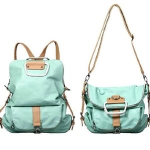 Mioni Multi Purpose Multi Functional Bag Light Turquoise and Tan color